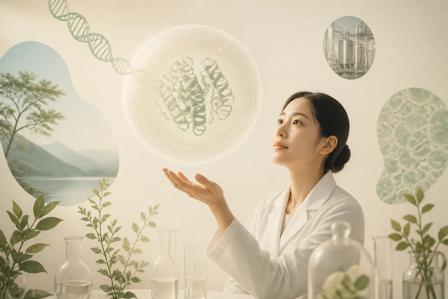 재조합 단백질은 어떻게 만들어지나요?의 핵심 개념을 표현한 교육용 일러스트